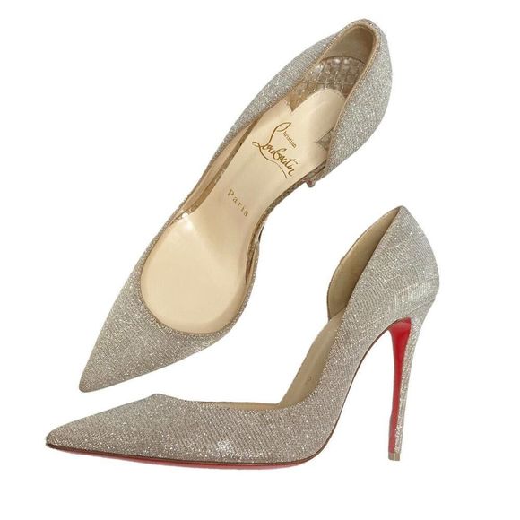 Christian Louboutin Shoes - Christian Louboutin Multicolor Glitter Fabric Iriza D'orsay Pumps Heels Sz 39.5